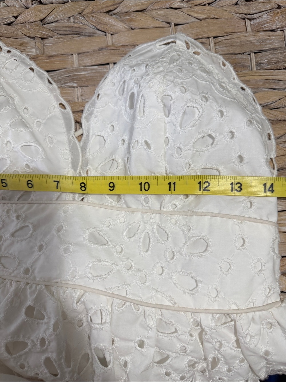 FARM Rio White Eyelet Lace Midi Dress with Spaghetti Straps - Picture 8 of 11